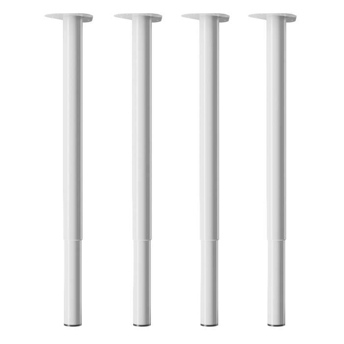 Lot De 4 Pieds Réglables Pour Table - Hauteur 820-850mm, Diamètre 60mm - Couleur Gris Acier - Style Contemporain - Neuf
