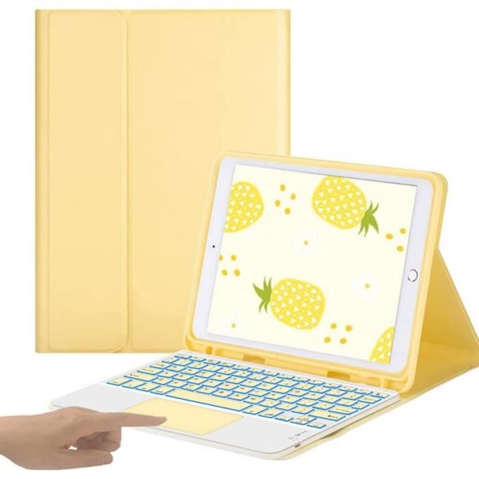 Étui Clavier AZERTY Français Pour IPad Pro 12.9 (2018-2022) - Clavier Bluetooth Magnétique Amovible Jaune - 6