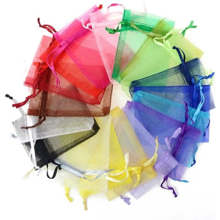 100 Sachets Organza 15x20cm WAYOUTER - Blanc - Pour Mariage, Bijoux, Bonbons Et Cadeaux