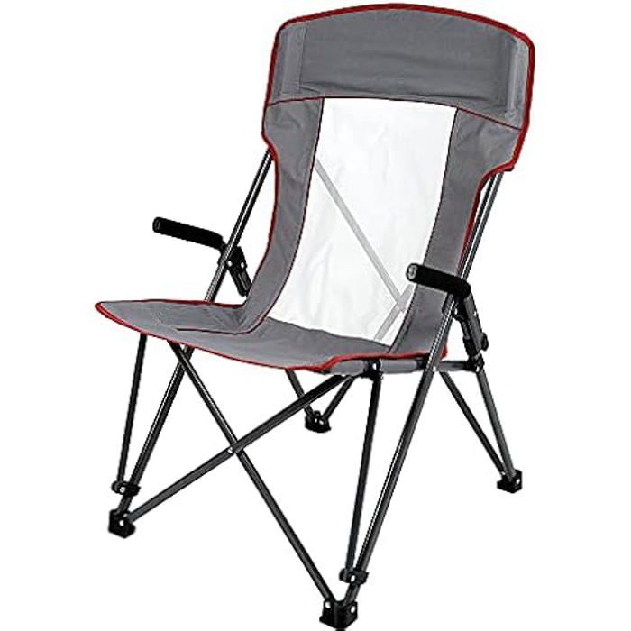 Outsunny Chaise de camping chaise de pêche pliante avec accoudoirs