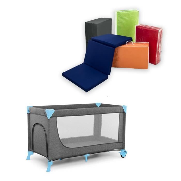 Matelas lit Parapluie 60 x 120 cm Matelas Pliant pour bébé avec Housse Antiétouffement 3D