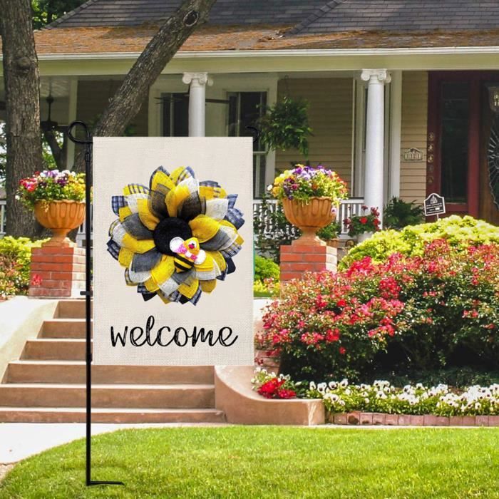 Ganshan Bi Pitbull Tulipe Fleurs Maison Drapeau Bonjour