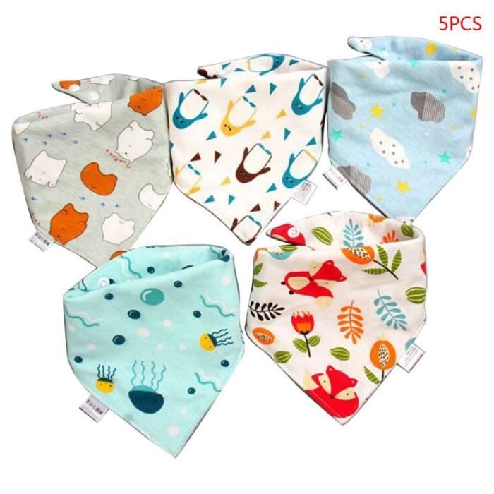 Lulumoon Lot De 6 Bavoirs Bébé En Mousseline De Coton - Rose - 54x28 Cm - Doux Et Absorbants