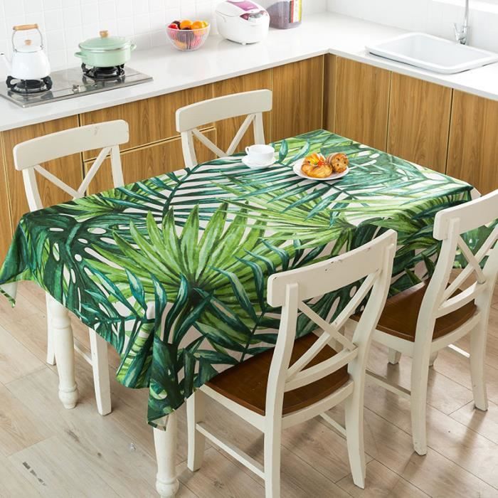 Nappe Rectangulaire PVC Imperméable Anti-Taches - Motif Poissons, 120x170cm Pour Table à Manger Et Extérieur