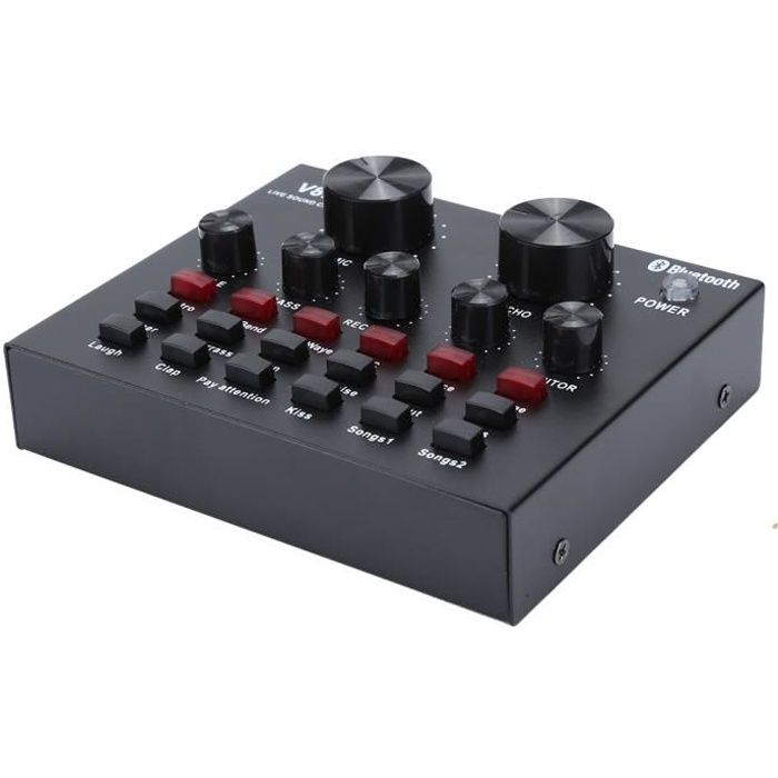 Carte son V8 en direct, table de mixage audio DJ et carte son de dispositif de changement de
