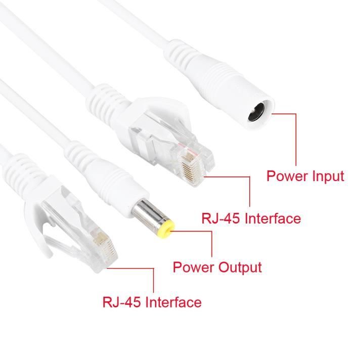 IP Caméra POE câble RJ45 Power over Ethernet adaptateur +
