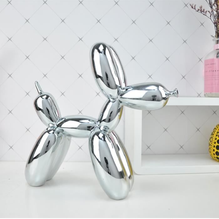 Ballon Chien Résine Statue Artisanal, Unique Délicats Animaux