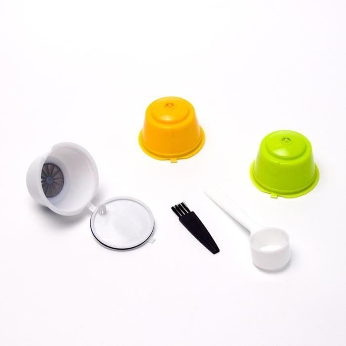 Dosettes De Café Réutilisables Dolce Gusto - 3 Capsules Rechargeables + Louche Et Brosse, Écologiques En Acier Inox