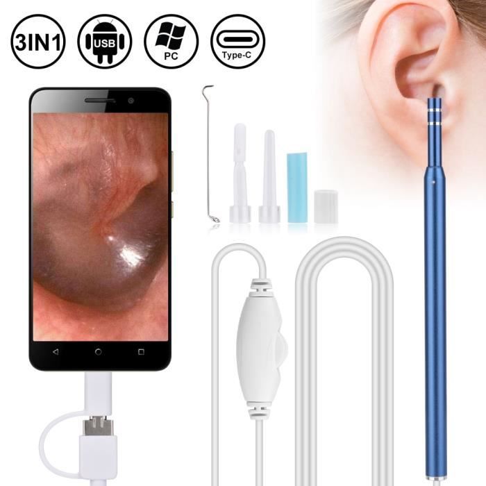 Nettoyeur d'oreille sans fil avec caméra,otoscope endoscope,USB 1080p