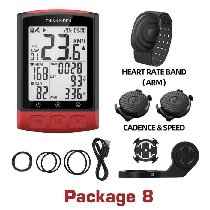 Compteur vélo,compteur de vélo GPS BC108,compteur de vitesse BLE 4.0 ANT +, compteur de puissance pour Garmin Zwift- Package 8[D] - Cdiscount Sport