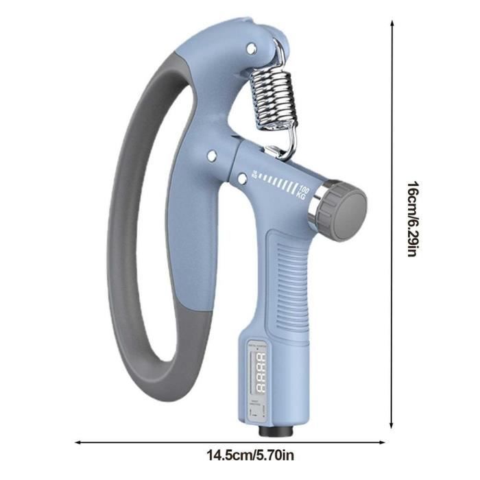 Pince à Main De Musculation VATIZ 29 Niveaux - Double Ressort - 27 à 177 Kg - Inox/Alu