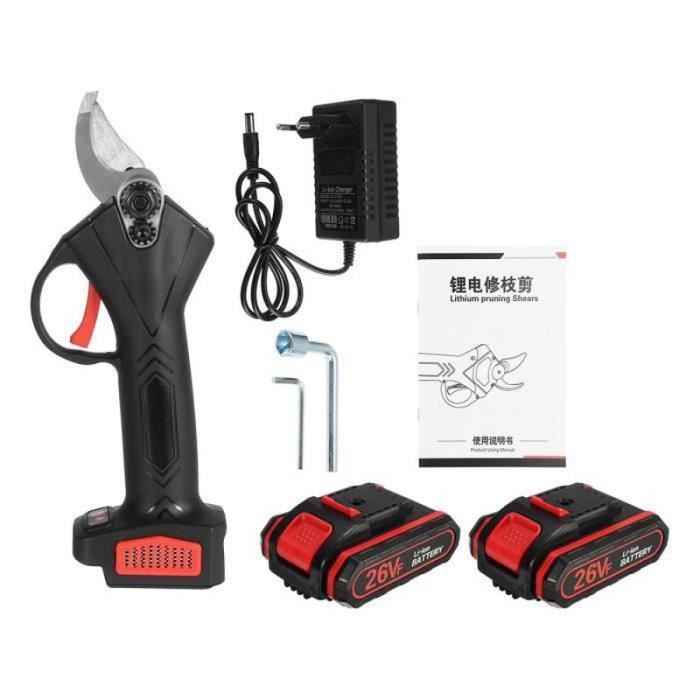 Sécateur électrique Sans Fil 2 En 1 - Taille-haie Et élagueur - Batterie 21V 2x3,0 Ah - Tige Extension 2,3 M - Coupe Branches 40 Mm