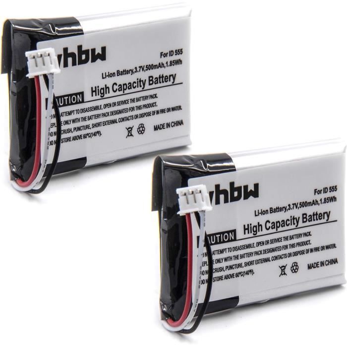 2X Batterie 500Mah (3.7V) Pour Télephone Fixe Sans Fil Alcatel Versatis