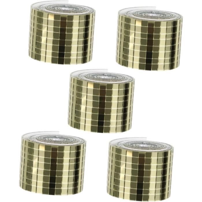 RUINUO Rouleau de Carreaux Mosaïque Mini Miroirs Carrés Autocollants en Verre Véritable 3M Length Argenté