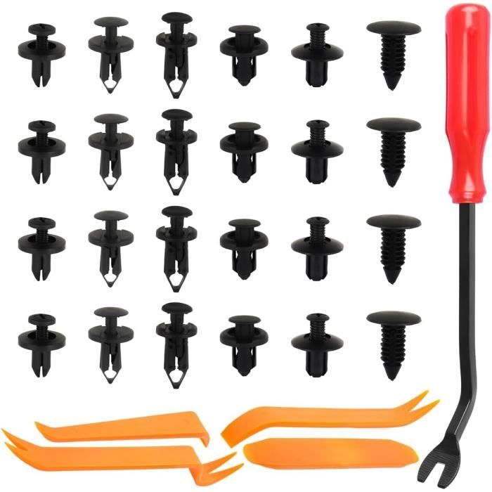 Clips Agrafe Rivets Fixation De Protection, 330Pcs 12 Tailles Assorties Carrosserie Poussée Rivet Garniture Clip
