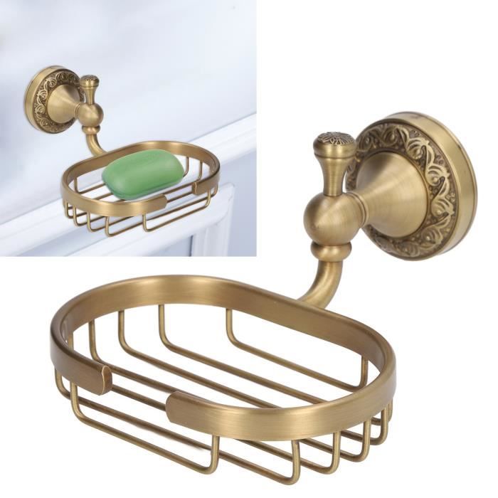 Porte-savon Mural Vintage Gris Chrome PROVENDI Pour Salle De Bains Déco