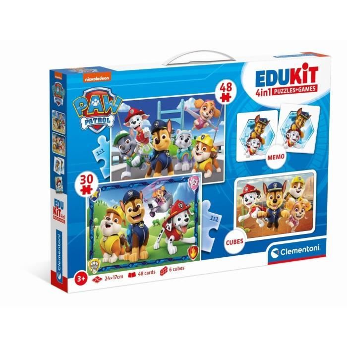 Coffret d'activités préscolaire 4 en 1 Pat'Patrouille - Clementoni - Puzzles, Cubes et Mémo - Fabriq
