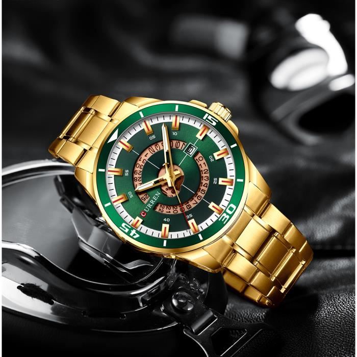 curren montre homme en acier inoxydable top marque montre à quartz date horloge homme