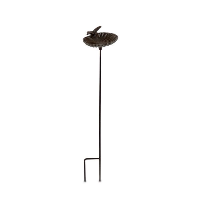 Comparer les prix de Abreuvoir Oiseau sur Pied Fonte Marron 15.5x14x78cm - Décoration d'Autrefois