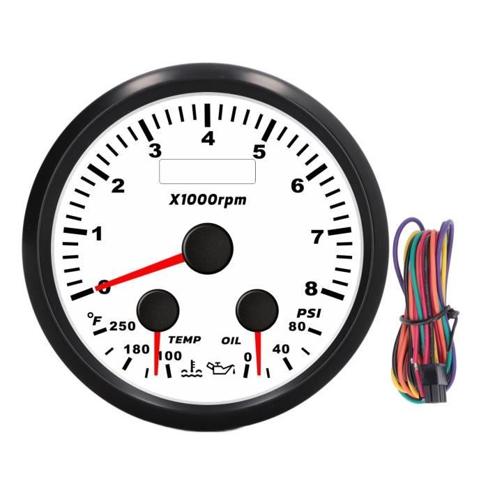 52MM Tachymètre Électrique 0-8000 RPM 2 Compteur de Tours