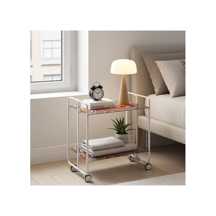Desserte pliante BAUHAUS avec roulettes Structure blanche 2 niveaux 4 positions DON HIERRO. 2929 Desserte pliante BAUHAUS avec roulettes Structure blanche 2 niveaux 4 positions DON HIERRO. 2929