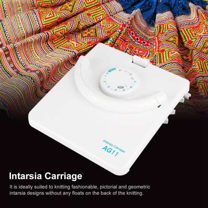 Carro intarsia accesorio para máquina de tejer Silver Reed AG-11, blanco, manual
