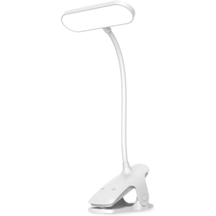 Lampe De Lecture à Clip Rechargeable USB - 3 Niveaux De Luminosité, Bras Flexible, Pour Lit/bureau