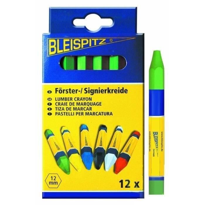 Boite de 12 craies de marquage forestière verte