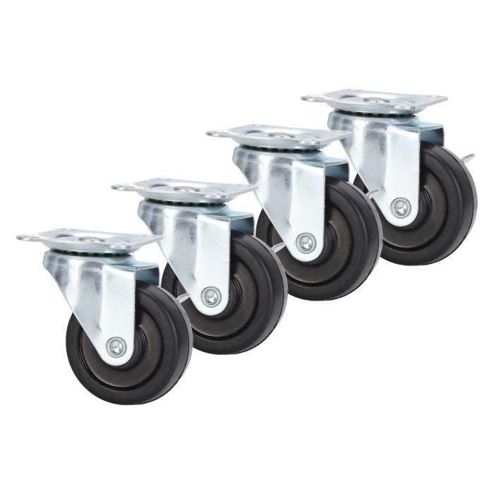 Roulette Pivotante 65mm 75 Mm Paquet De 4 Boulon À Tige Filetée M10 M12