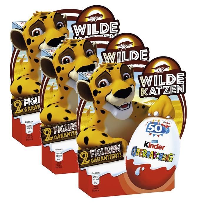 3x Ferrero Kinder Surprise œuf Chats Sauvages 80g Cdiscount Au Quotidien