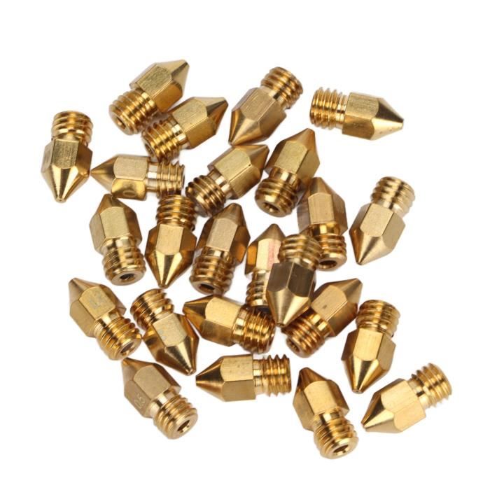 Lot 25 Buses Imprimante 3D MK8 Laiton Et Acier Inoxydable - 0.2/0.4/0.6/0.8mm Compatible Creality Ender 3 CR-10