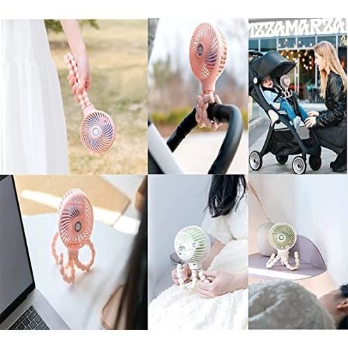 Ventilateur Rechargeable Griffe Ventilateur Pliable Mini Octopus - Portable, Rechargeable, 3 Vitesses - Pour Poussette, Bureau, Vélo Ventilateur Portable