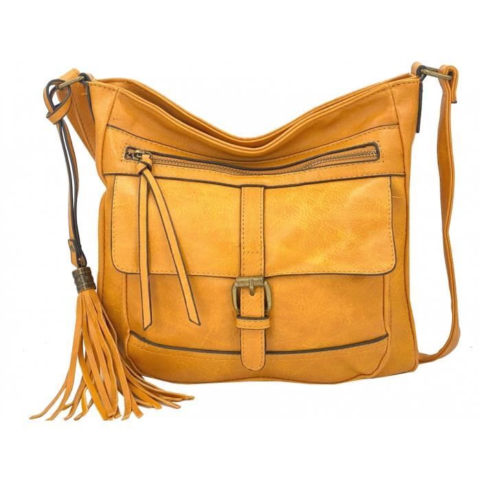 Besace store jaune moutarde