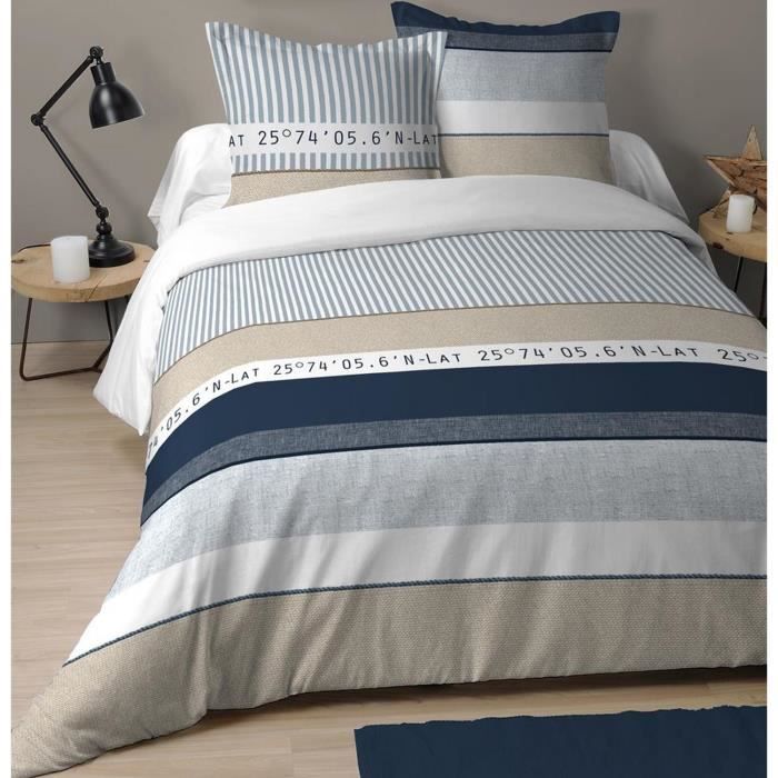 Parure Housse de Couette 220x240 cm Olonne - Cdiscount Maison