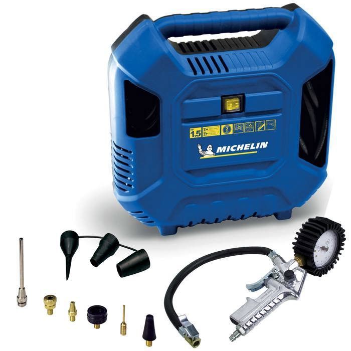 Compresseur sans cuve - MICHELIN - 1 5cv - Fonctionnant sans huile - Accessoires de gonflage
