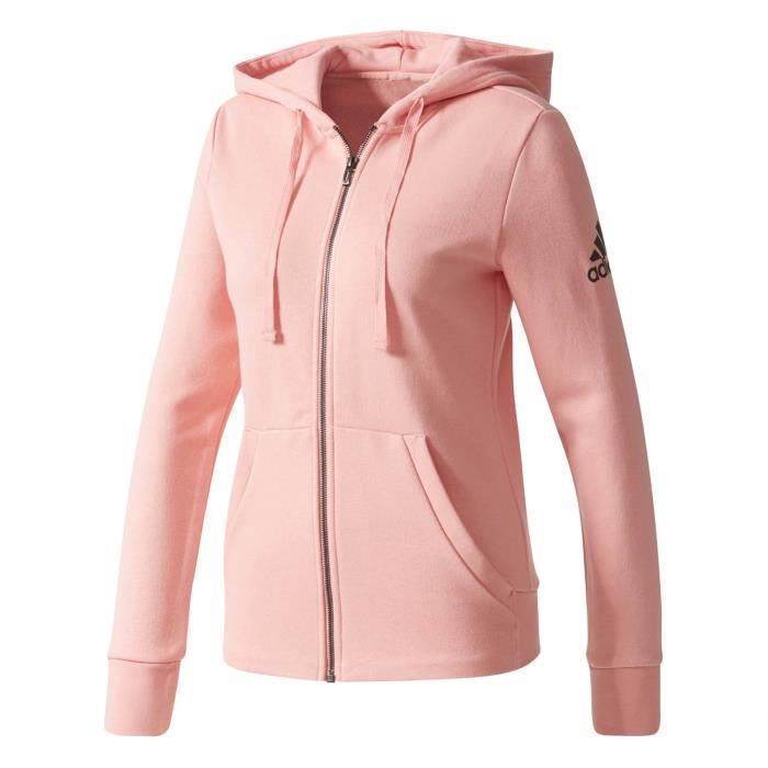 veste adidas femme rose et blanc