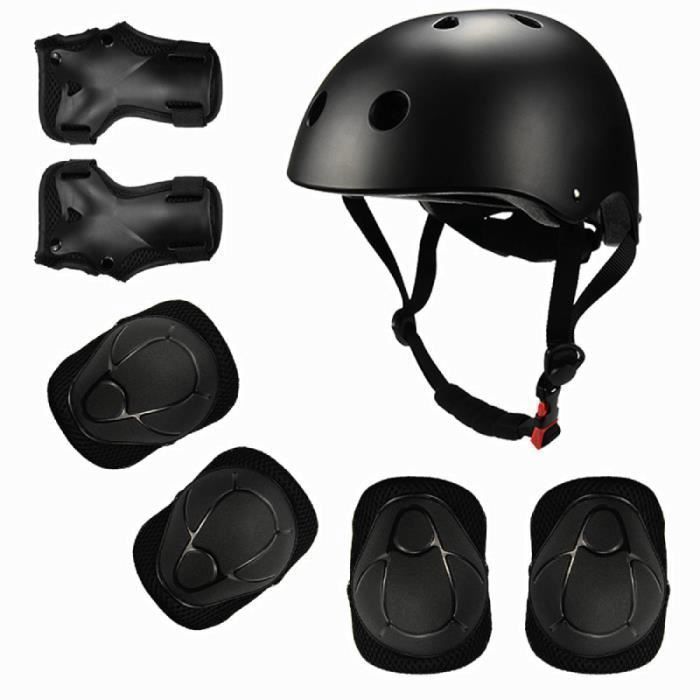 Ecent Kit protection 7 pièces Casque+Protège-paume+Coudière+