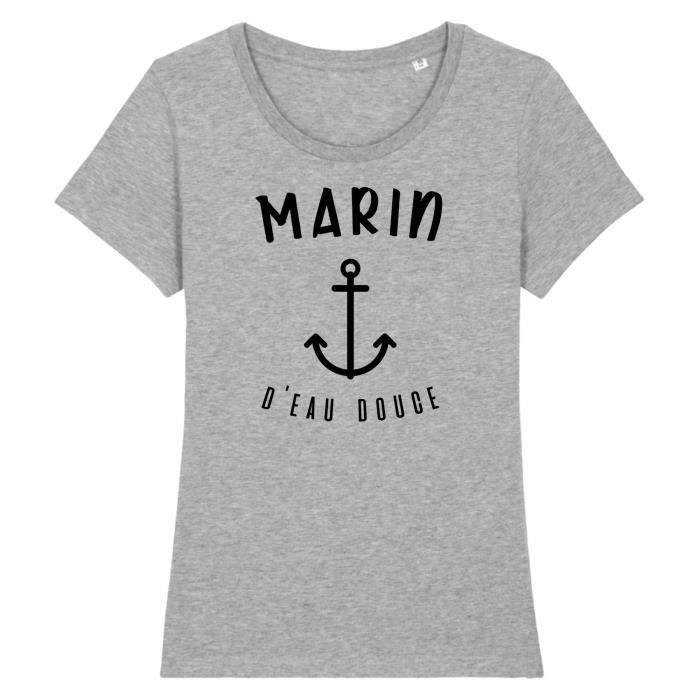 Tee-shirt Marin Armor Lux - Col V, Rayé, Coton Épais - Taille T4 (42/44) - Femme - Occasion Très Bon État