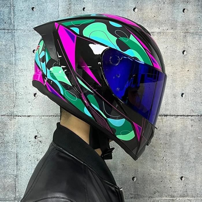 Casque Double Sport Tout-terrain Orthrus Husky - Taille L, Vert, Certifié DOT - Idéal Moto, VTT, Motoneige