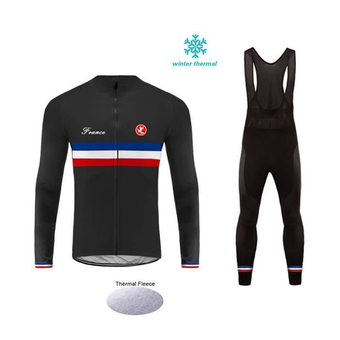 TOPBIKEB Maillot Cyclisme Homme Manche Longue et 3D Tenue VTT Velo Ensemble Equipe ProHomme /Ét/é Respirant Confort