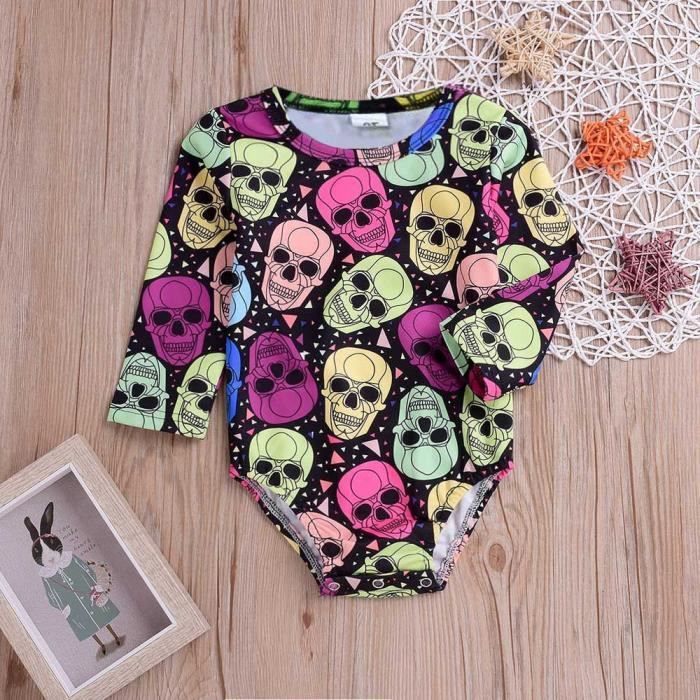 Halloween Tout Petit Bebe Manches Longues Imprime Tete De Mort Romper Infantile Jumpsuit Noir Noir Cdiscount Pret A Porter