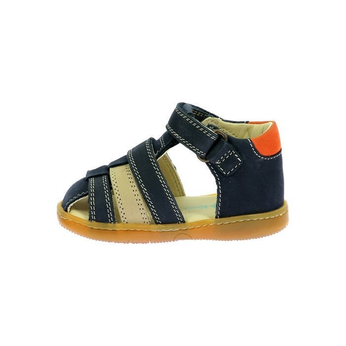 Sandales Cuir Kickers Kick Pod - Marine-Beige-Orange Marine-beige ...
