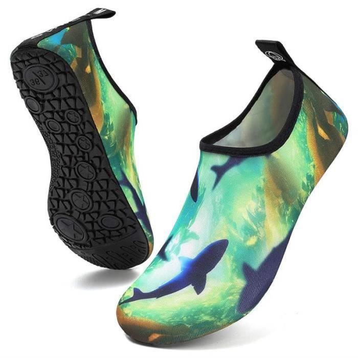 ASHION Chaussures de Sport Nautique Pieds Nus à séchage Rapide Aqua Yoga Chaussettes Slip-on pour Hommes Chaussures Aquatiques 