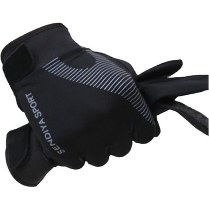 Gants de vélo à écran tactile complet - ECELEN - Mixte - Noir - Respirant d'été - Légers