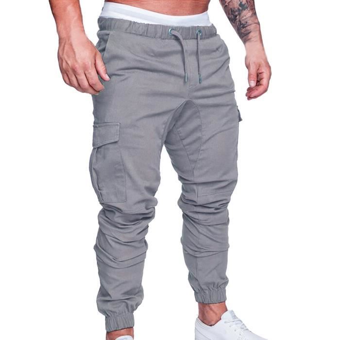 CMTOP Pantalons de survêtement pour Hommes Élastique Respirant Confortable Pantalon de Sport décontracté Pantalon de Course léger Couture latérale Gym Jogging