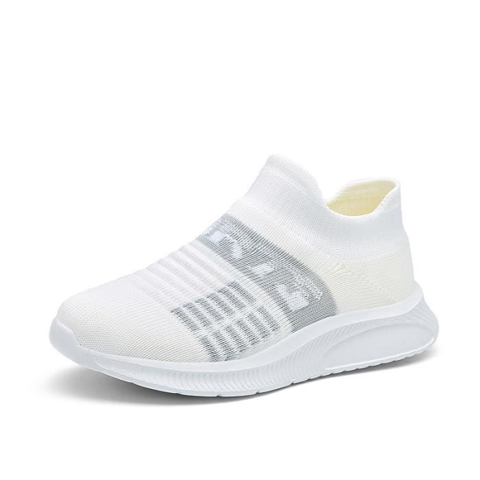AY™ Baskets respirantes en tricot mouche pour hommes, chaussures à lacets à semelle épaisse