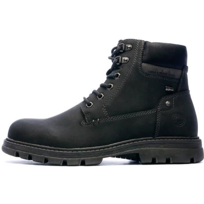 boots homme noir - relife jonroot - cuir - fermetures lacets et zip - semelle caoutchouc