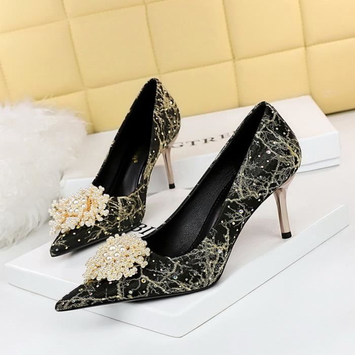 Escarpin noir deals 7 cm