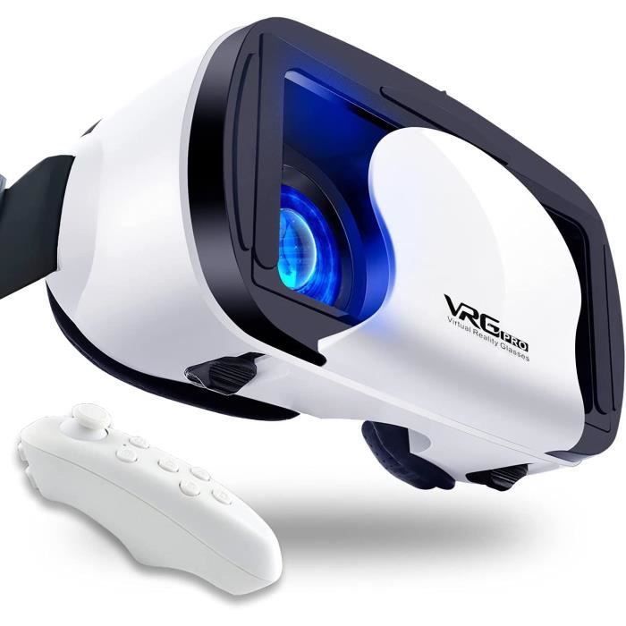 Misisi Casque VR, Casque Réalité 3D Virtuelle, Casque VR Compatible avec  lPhone & Android Phone, Qualité d'image 2K HD & Lumière Anti-Bleue-Casque  de Réalité Virtuelle pour Jeux et Films Noir-1 : 