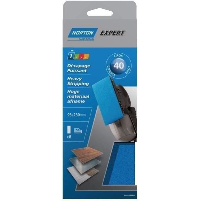 Patin Expert non perforé 93x230 grain 40 x 8 pièces